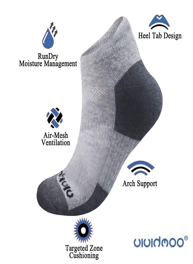 Vividmoo No-Show Ankle Socks Men-Women, Low-Cut Performance Athletic Cotton Essentials, Non-Slip Athletic Cushioned Crew, Training Sports,Comfortable Mesh Ventilation, Durable,Multi-Pack - Image 4